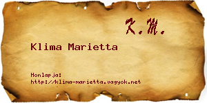 Klima Marietta névjegykártya